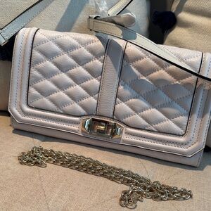 Rebecca Minkoff Quilted Cream Leather Clutch